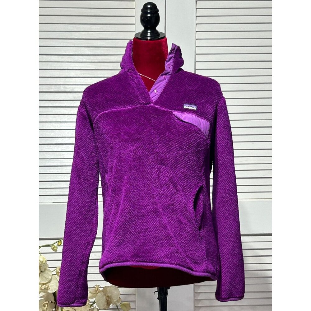 Patagonia Womens Purple Re-Tool Snap T Fleece Polartec Thermal Pullover Sz M 305
